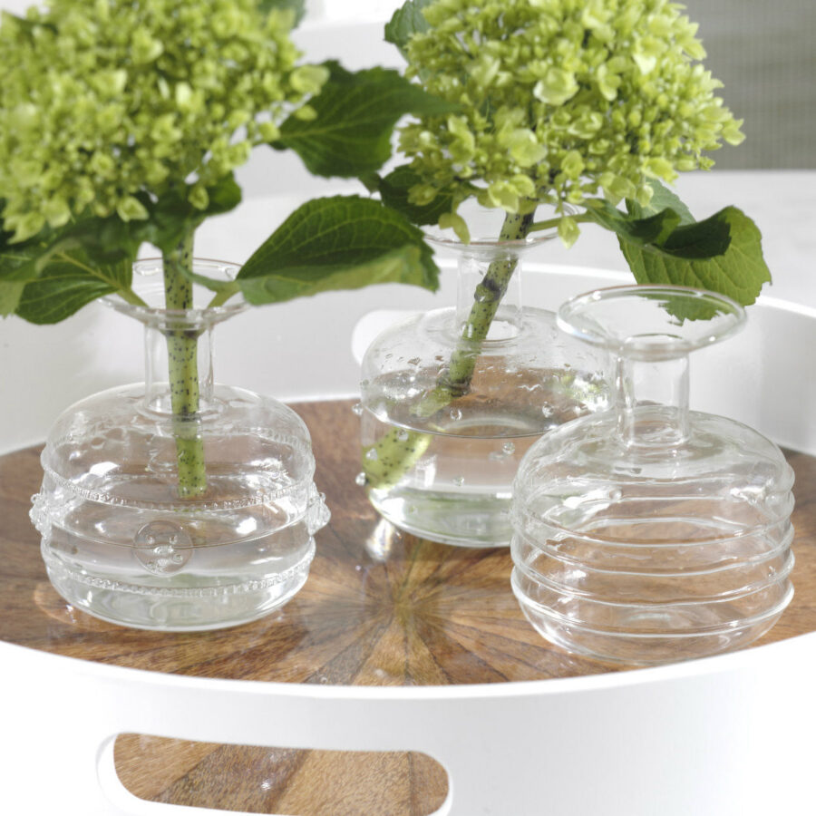 Set of 3 Unique Glass Vases
