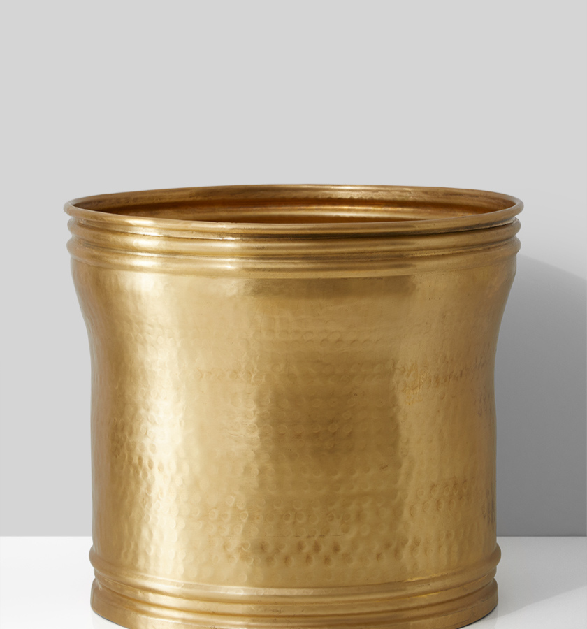 Brass-Look Antique Aluminum Planter
