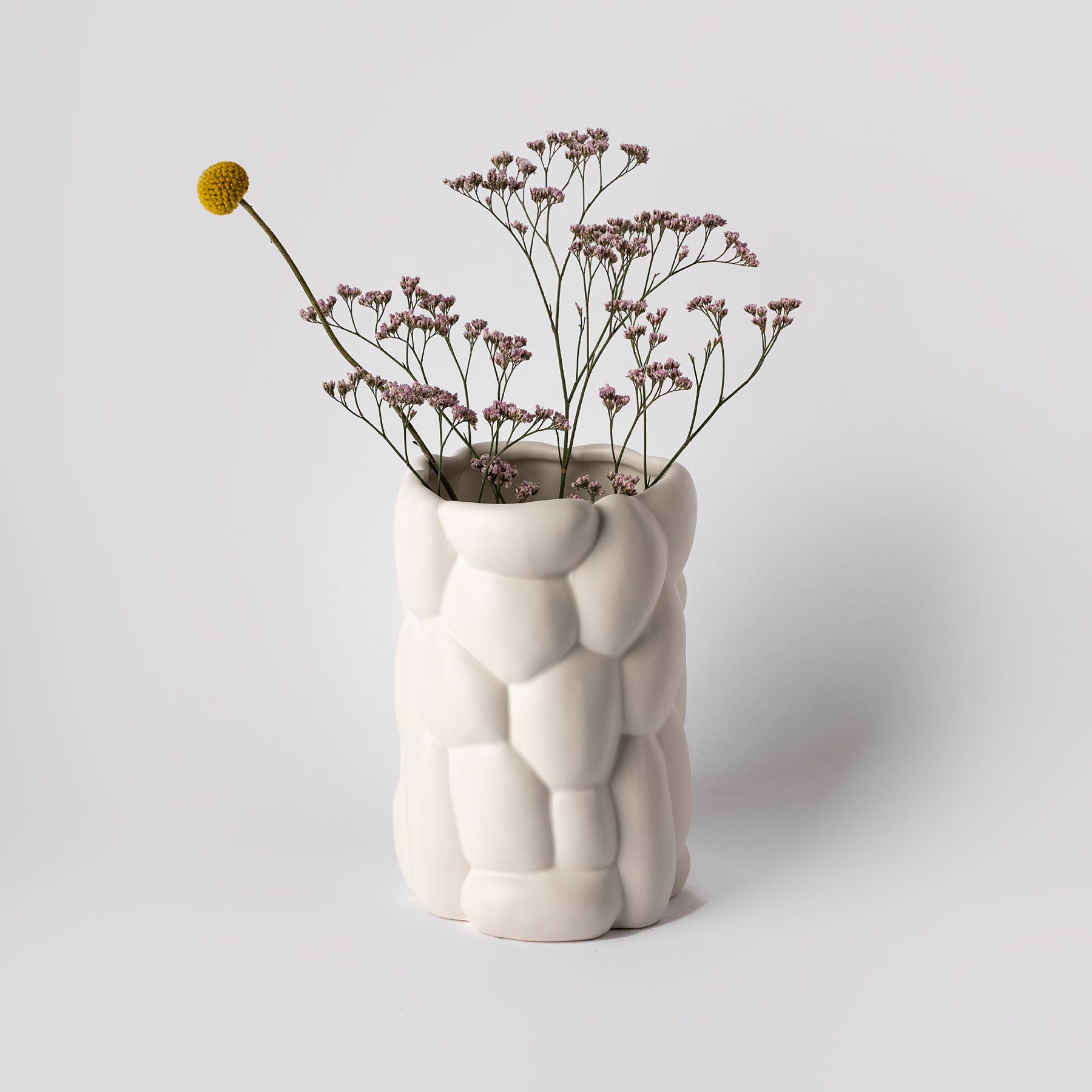 Large Vaporous Grey Pebble Relief Vase - Image 2