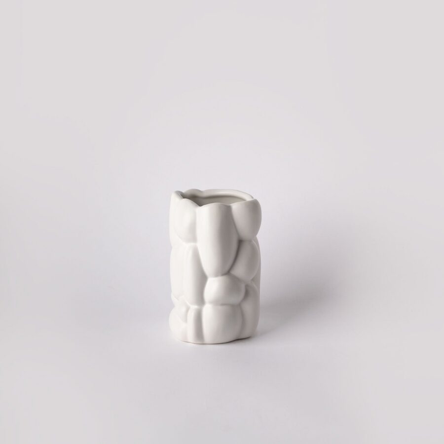 Vaporous Grey Pebble Relief Accent Vase