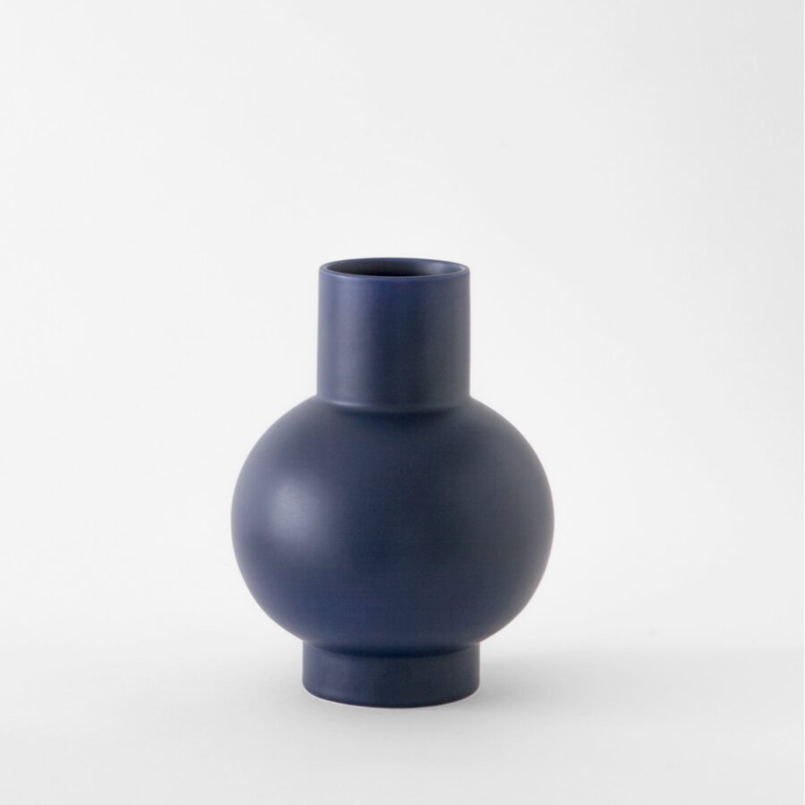 Large Blue Globe Bottle Vase