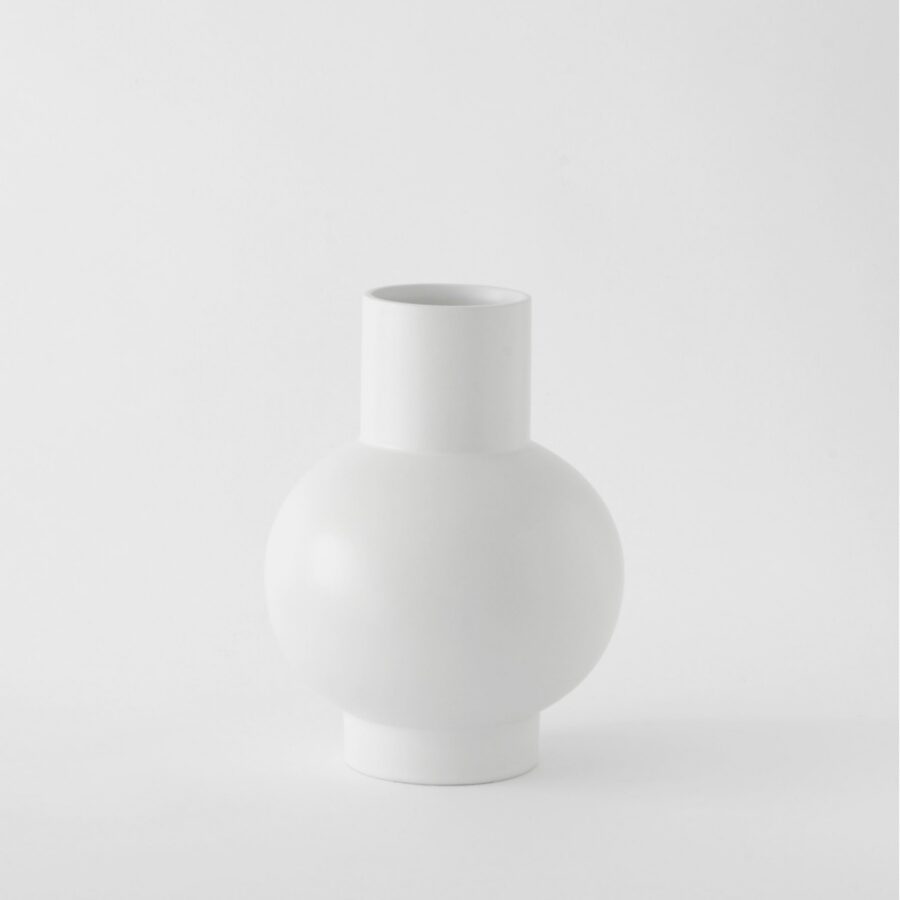 Large Vaporous Grey Globe Bottle Vase