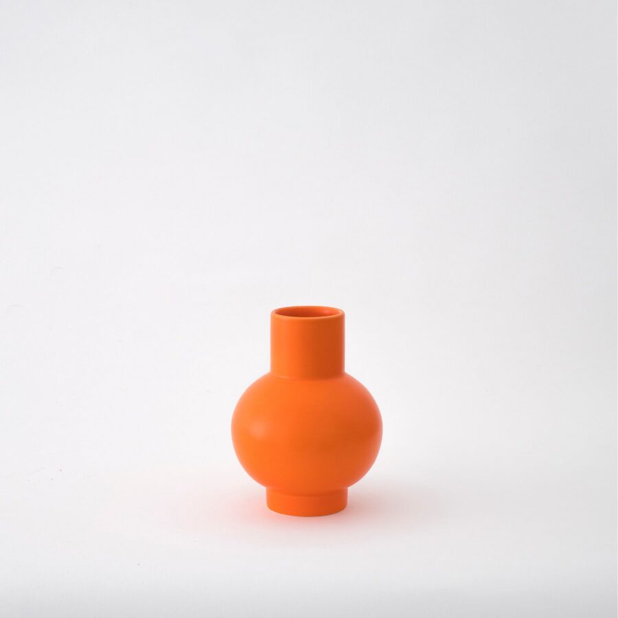 Vibrant Orange Small Globe Bottle Vase