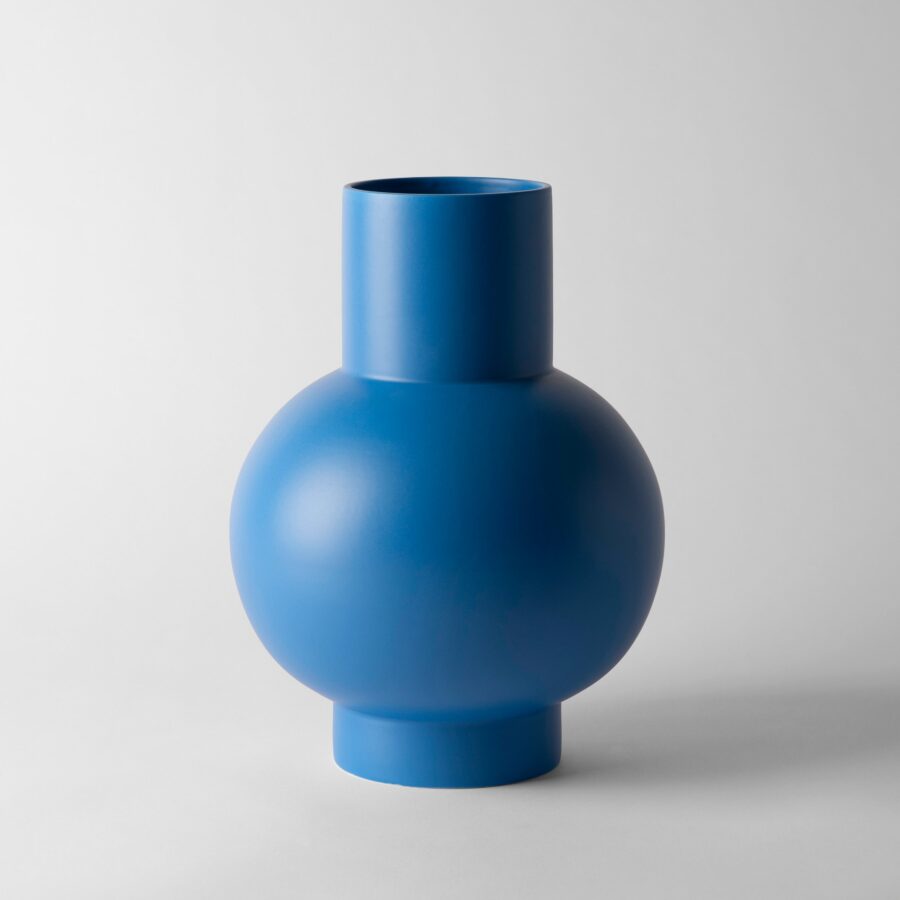 XL Electric Blue Globe Statement Vase