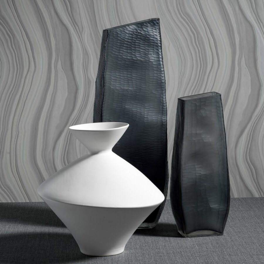 Smoke Gray Glass Vase
