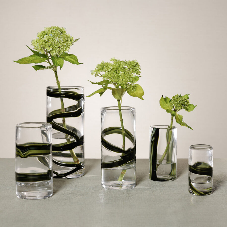 Green Swirl Glass Vase