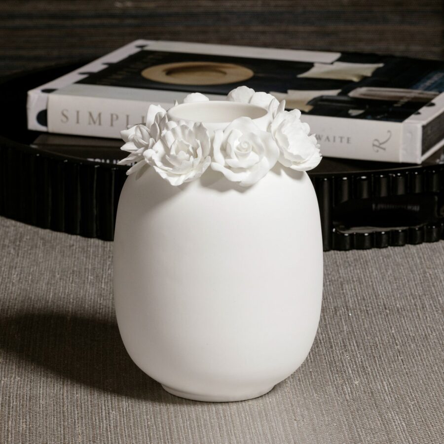 White Bone China Vase